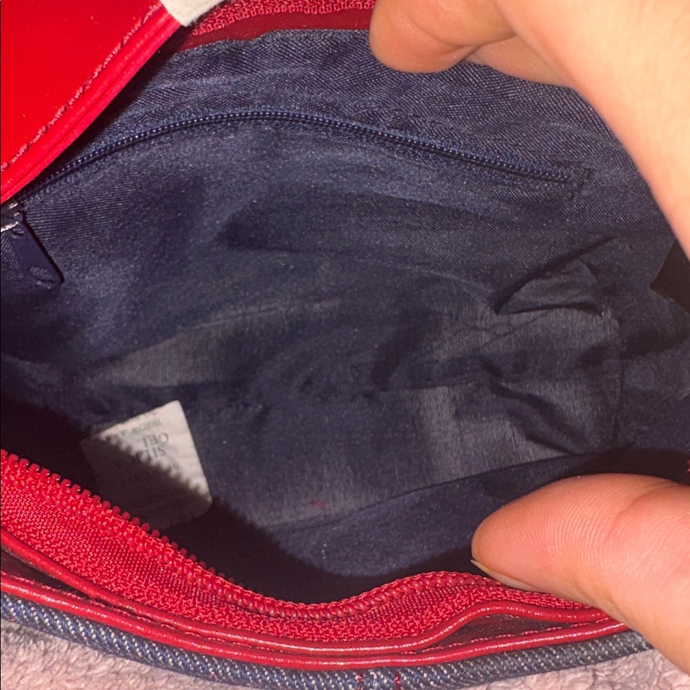 NWT Stylish Denim and Red Women's Bag - Picture 5 of 9